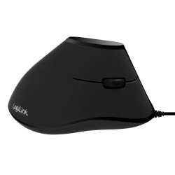 Ergonomiczna mysz optyczna, pionowa, USB, czarna