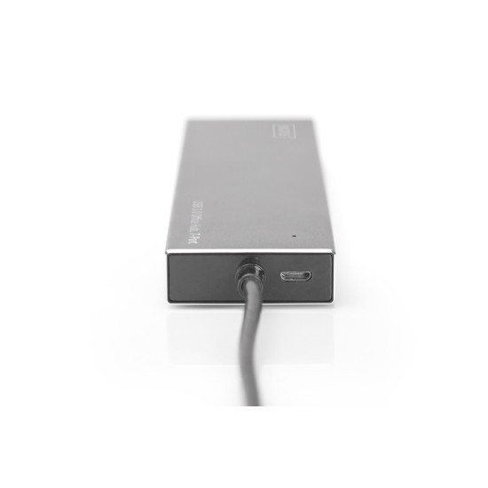 HUB/Koncentrator 7-portowy USB 3.0 SuperSpeed, aktywny, aluminium