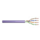 Kabel teleinformatyczny, instalacyjny, U/UTP kat.6, drut, miedziany, PVC, 305m, fioletowy