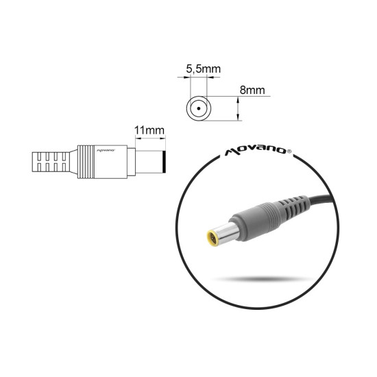 ładowarka/zasilacz 20v 4.5a (8.0x5.5 pin) - lenovo