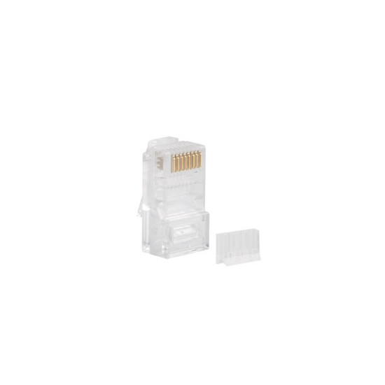 Wtyk sieciowy RJ45 8P8C kat.6 UTP (100szt) z prowadnicą do linki i do drutu 