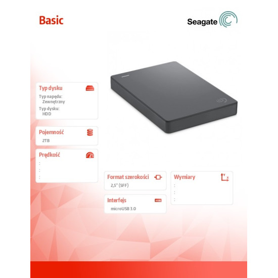 Dysk Basic 2TB 2,5 STJL2000400 Grey