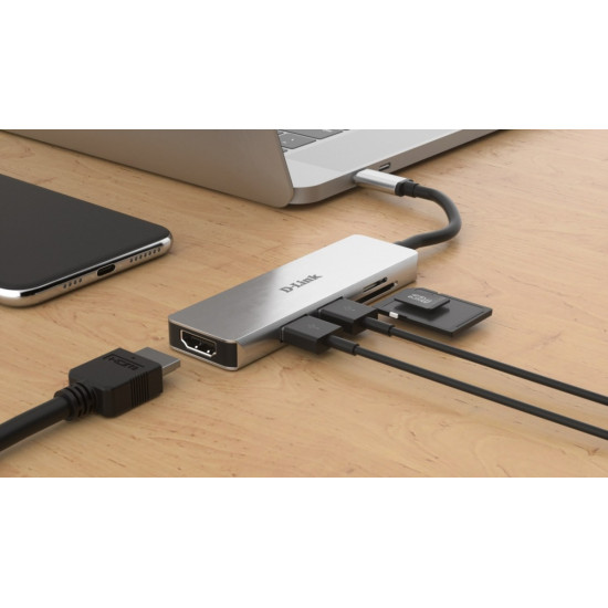 D-Link DUB-M530 HUB USB-C USB 3.0 HDMI SD/microSD