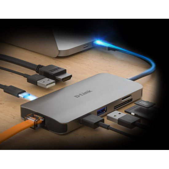 D-Link DUB-M810 HUB USB-C USB 3.0 HDMI SD/mSD