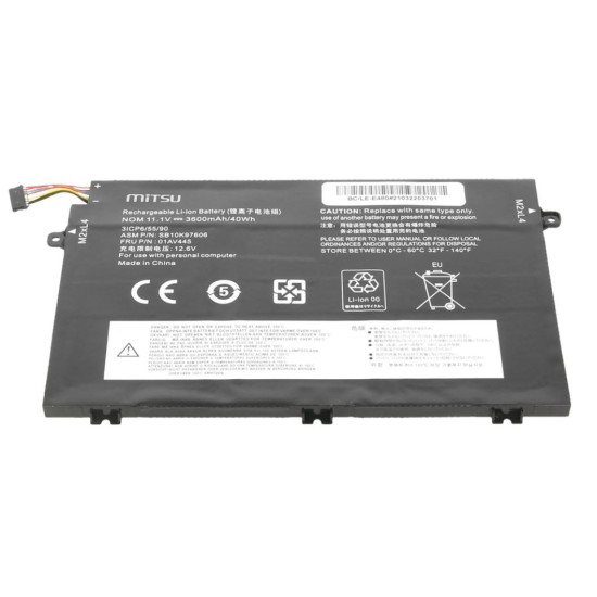 Bateria do Lenovo ThinkPad E480, E580 3600 mAh (40 Wh) 11.1 Volt