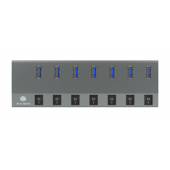 IB-HUB1701-C3 7xUSB Type-A, włącznik/wyłącznik dla każdego USB portu 