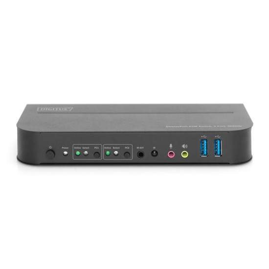Przełącznik KVM 2 portowy DisplayPort do HDMI 2x1 4K 60Hz 2xUSB audio