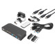Przełącznik KVM 2 portowy DisplayPort do HDMI 2x1 4K 60Hz 2xUSB audio