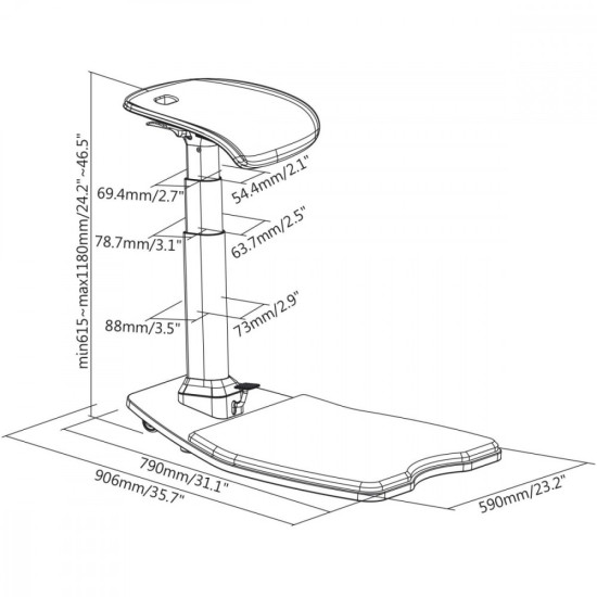 Ergonomiczne krzesło z regulacją wysokości MC-872 