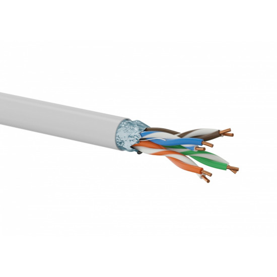 Kabel F/UTP kat.5E 24AWG PVC 100% Miedziane 305m - 10 lat gwarancji