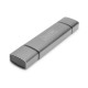 Czytnik kart 3-portowy USB Typ C/ USB 3.0 SuperSpeed SD Micro SD HQ aluminium Szary