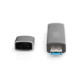 Czytnik kart 3-portowy USB Typ C/ USB 3.0 SuperSpeed SD Micro SD HQ aluminium Szary