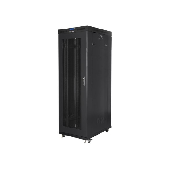 Szafa instalacyjna RACK stojąca 19 27U 800X1000 czarna LCD (FLAT PACK) 
