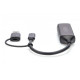 Karta sieciowa przewodowa USB 3.1 Typ C + USB A do 1x RJ45 2.5 Gigabit Ethernet 10/100/1000/2500Mbps
