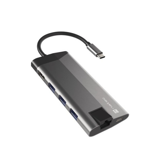 Stacja dokująca Multiport Fowler Plus USB-C PD, 3x USB 3.0, HDMI 4K, RJ45, SD, micro SD 