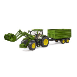 Traktor John Deere 7R 350 z ładowaczem i przyczepą