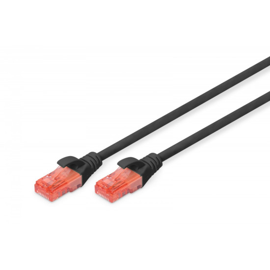 Patch cord U/UTP kat.6 PVC 3m Czarny