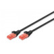 Patch cord U/UTP kat.6 PVC 3m Czarny