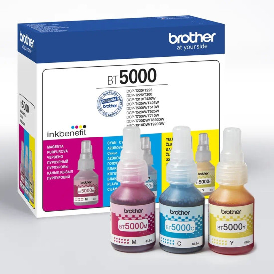 Zestaw tuszy Multipack BT5000CMY 3x5k do DCP-T2xx/3xx/4xx/5xx/7xx/T9x0 