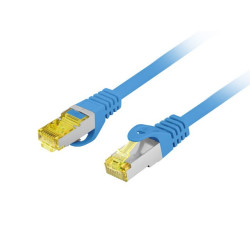 Patchcord kat.6a S/FTP LSZH CU 0.25m niebieski fluke 