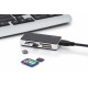 Czytnik kart 5-portowy USB 3.0 SuperSpeed, All-in-one, Czarno-srebrny