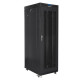 Szafa rack stojąca 19 cali 27U 800x1200 czarna drzwi perforowane LCD FLAT PACK 