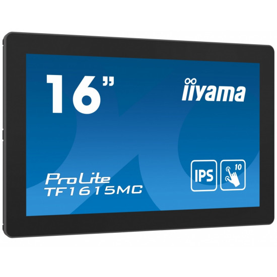Monitor 15.6 cala TF1615MC-B1 IPS,pojemnościowa 10 punktów,450cd/m2,IP65,7H,HDMI,DP,VGA 