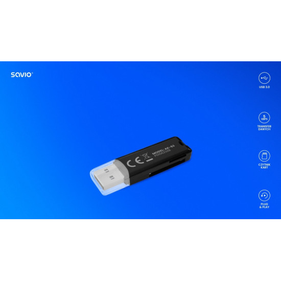 Czytnik kart SD, USB 2.0, 480 Mbps, AK-63 