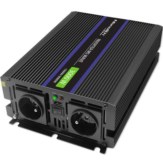 Przetwornica napięcia Monolith 3000 MS Wave | 12V na 230V |      1500/3000W | USB 