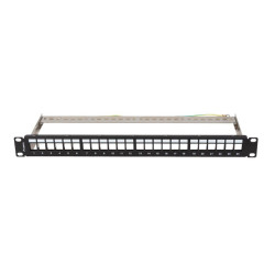 Patch panel pusty 24 porty 1U 19 cali ftp do modułów keystone czarny