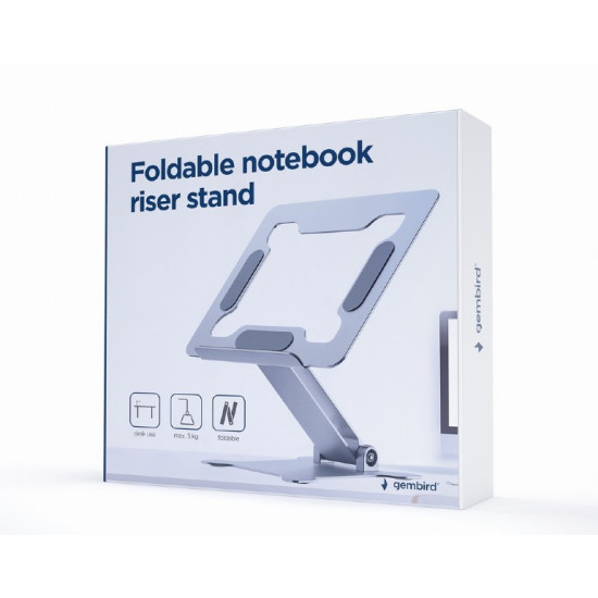 Podstawka do notebooka 15,6 cali składana srebrna