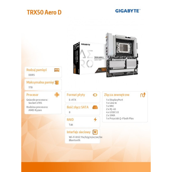 Płyta główna TRX50 AERO D sTR5 4DDR5 HDMI USB/4M.2 eATX 
