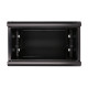 Szafka wisząca rack 6U 600x450 czarna szklane drzwi 