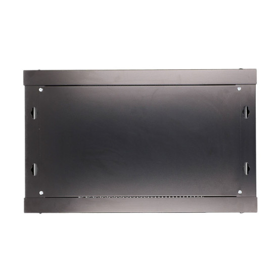 Szafka wisząca rack 6U 600x450 czarna szklane drzwi 