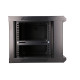 Szafka wisząca rack 6U 600x450 czarna szklane drzwi 