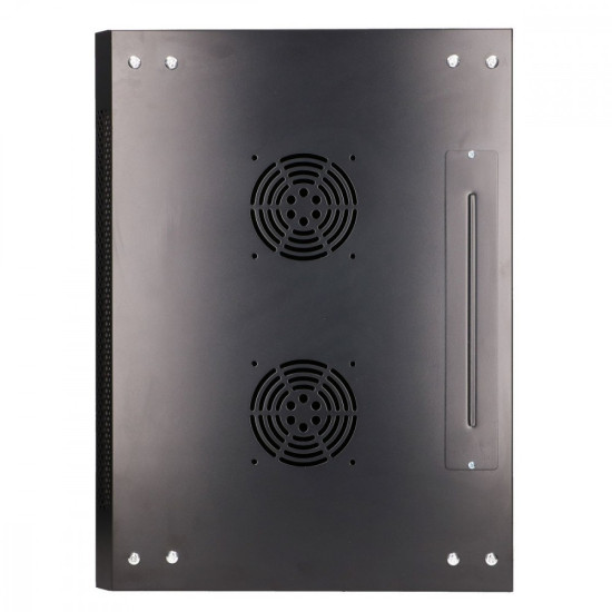 Szafka wisząca rack 6U 600x450 czarna szklane drzwi 