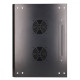 Szafka wisząca rack 6U 600x450 czarna szklane drzwi 