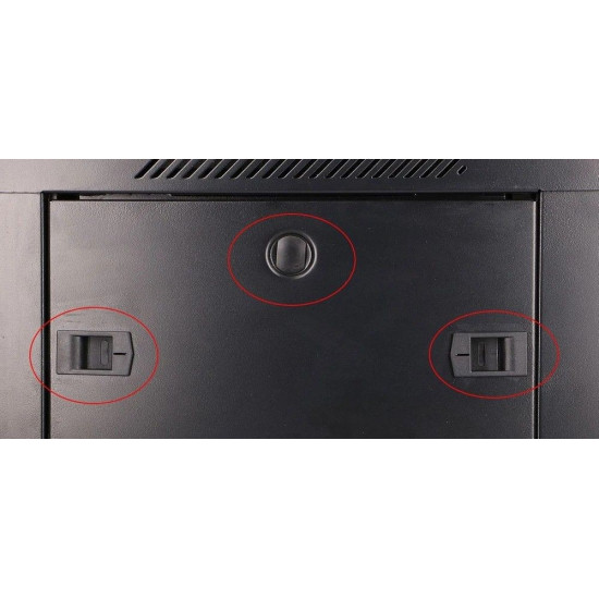Szafka wisząca rack 6U 600x450 czarna szklane drzwi 