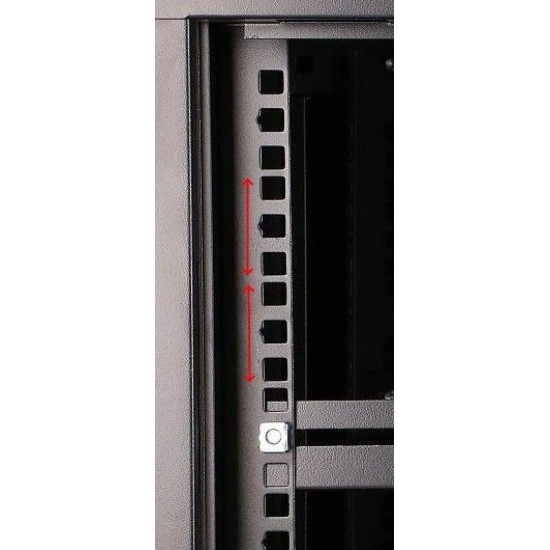 Szafka wisząca rack 6U 600x450 czarna szklane drzwi 