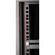 Szafka wisząca rack 6U 600x450 czarna szklane drzwi 