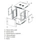 Szafka wisząca rack 6U 600x450 czarna szklane drzwi 