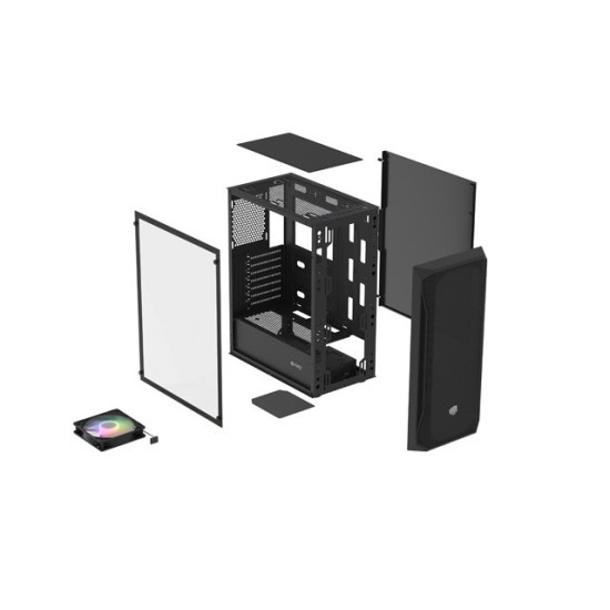 Obudowa Fury Shobo SH4 RGB Midi Tower z oknem Czarna 