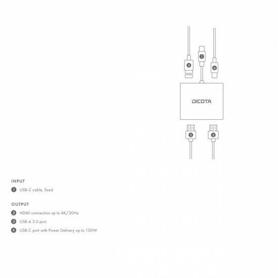 Stacja dokująca USB-C Portable 4-in-1 D ock 4K 2xHDMI 100W PD 