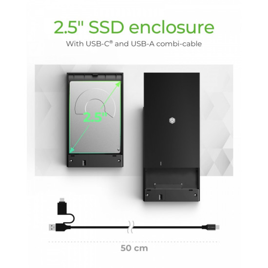 Obudowa IB-200T-C3 2,5 SATA USB 3.2 Gen.1 