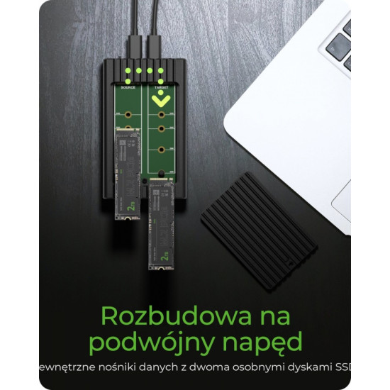 Stacja ICY BOX IB-2817MCL-C31 z funkcją klonowania dla 2x NVMe SSD 