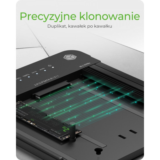 Stacja dokująca/klonująca IB-2915MSCL-C31 M.2 dla M.2 0NVMe i SATA 2,5/3,5 SSD/HDD 