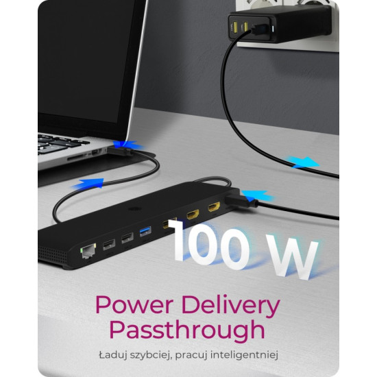 Stacja dokująca IB-DK2116-C 12in1,HDMI,DP,LAN,USB 