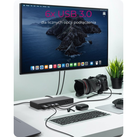 Stacja dokująca IB-DK2245AC 13w1, 2xDP,2xHDI,USB, LAN, USB-C, PD do 60W