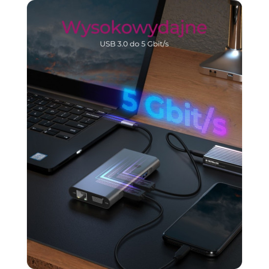 Stacja dokująca IB-DK4040-CPD TYPE-C z dwoma interfejsami wideo 