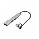 Hub USB-C/USB-A Metal 1x USB 3.0 + 3x USB 2.0 
